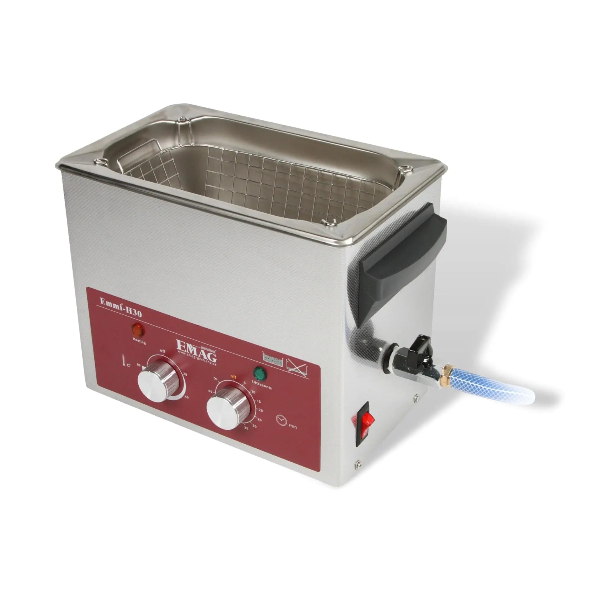 3L all stainless steel ultrasonic cleaner - Emmi-H30 with drain valve